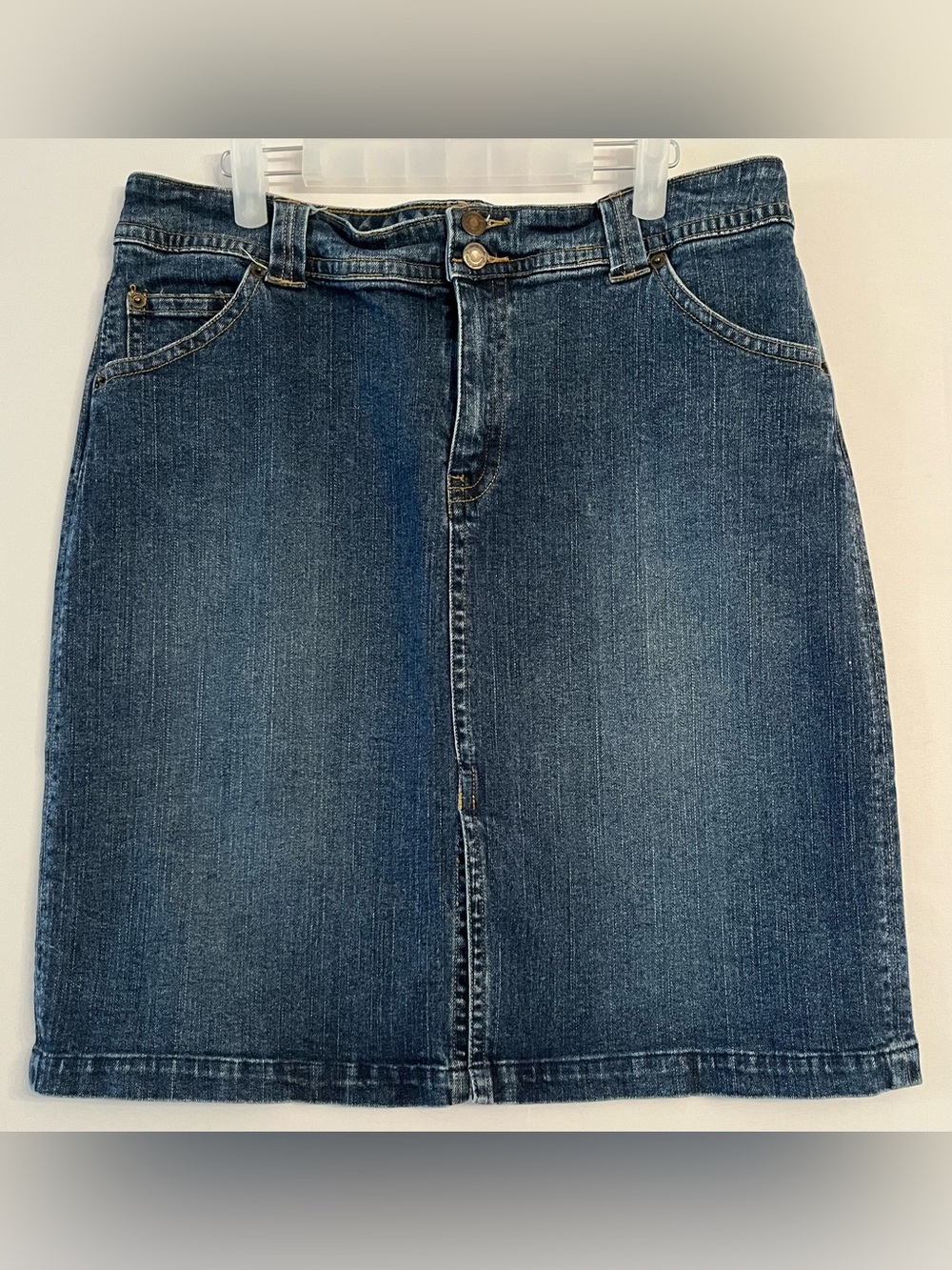 VTG Y2K St. John’s Bay Medium Wash Denim Midi Skirt 14